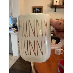 Rae Dunn by Magenta Artisan Hunny Bunny W/Gold Lettering & Pink Interior